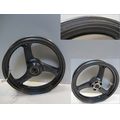 Vorderradfelge (J17xMT3.00 DOT), grau<br>Zustand: Gebraucht mit Mangel<br><br>Verwendbar fr: Suzuki GS 500 E, Typ: GM51B, Modelljahr: von 01/1989 bis 12/2000