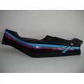 Sitzbankverkleidung links, schwarz/blau/lila<br>Zustand: Gebraucht mit Mangel<br><br>Verwendbar fr: Suzuki GSX-R 750 W, Typ: GR7BB, Modelljahr: von 01/1992 bis 12/1993