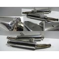 Auspuffendtopf-Satz<br>Zustand: Gebraucht mit Mangel<br><br>Verwendbar fr: Ducati Monster 800, Typ: M4, Modelljahr: von 01/2003 bis 12/2004