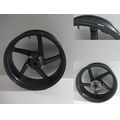 Hinterradfelge (J17x6.00), grau<br>Zustand: Gebraucht mit Mangel<br><br>Verwendbar fr: Aprilia RSV 1000 Tuono R, Typ: RP, Modelljahr: von 01/2003 bis 12/2005