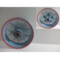 Hinterradfelge (J17x6.00), hellblau/orange<br>Zustand: Gebraucht ohne Mngel<br><br>Verwendbar fr: Aprilia RSV 1000 Tuono R, Typ: RR, Modelljahr: von 01/2006 bis 12/2010