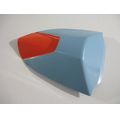 Sitzbank-Abdeckung Sozius, hellblau/orange<br>Zustand: Gebraucht ohne Mngel<br><br>Verwendbar fr: Aprilia RSV 1000 Tuono R, Typ: RR, Modelljahr: von 01/2006 bis 12/2010
